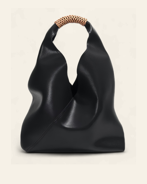 Solana Woven Handle Hobo Bag in Bleu Céleste (Genuine Leather)