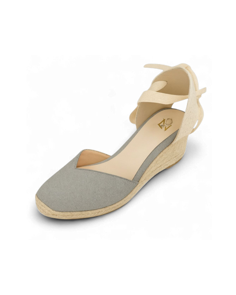 Isolde Lace-Up Wedge in Grigia