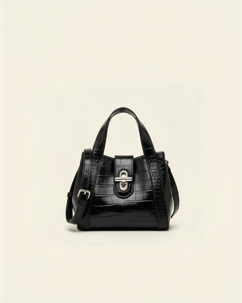 Léone Mini Satchel in Noir (Genuine Leather)