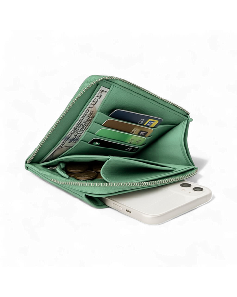 Palermo Leather Phonebag - Olive Cuir