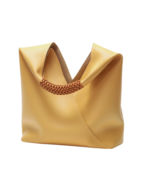 Solana Woven Handle Hobo Bag in Soleil Doux (Genuine Leather)