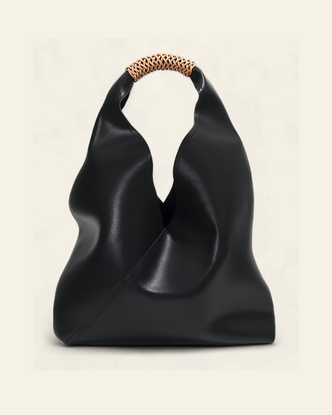 Solana Woven Handle Hobo Bag in Bleu Céleste (Genuine Leather)