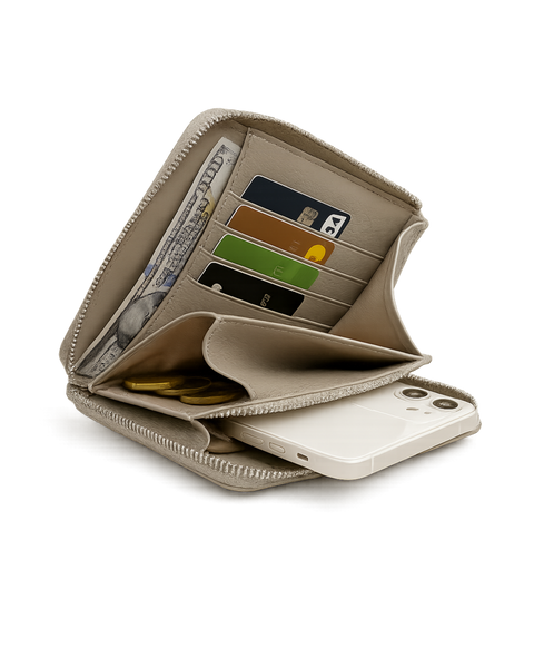 Palermo Leather Phonebag - Ash Pebble