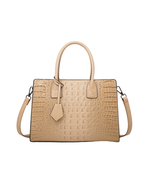 Siena Croc-Embossed Structured Tote