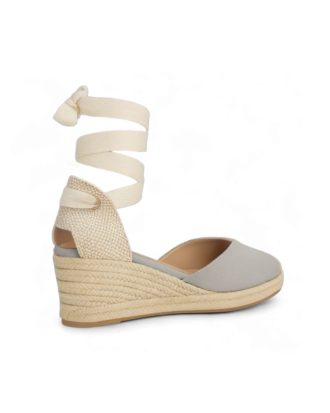 Isolde Lace-Up Wedge in Grigia
