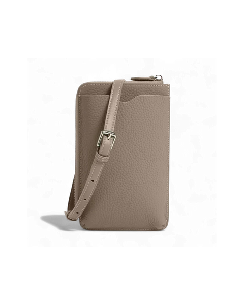 Palermo Leather Phonebag - Taupe