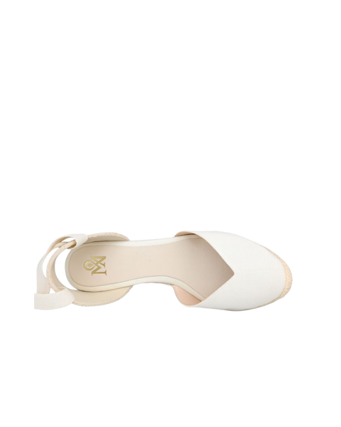 Isolde Lace-Up Wedge in Ecru