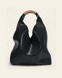 Solana Woven Handle Hobo Bag in Cowhide Leather