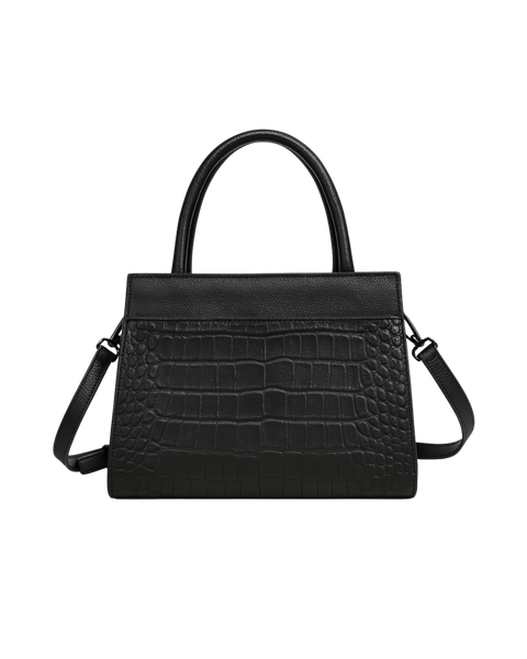 Amara Croc-Embossed Top Handle Bag (Vegan Leather)