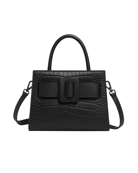 Amara Croc-Embossed Top Handle Bag (Vegan Leather)