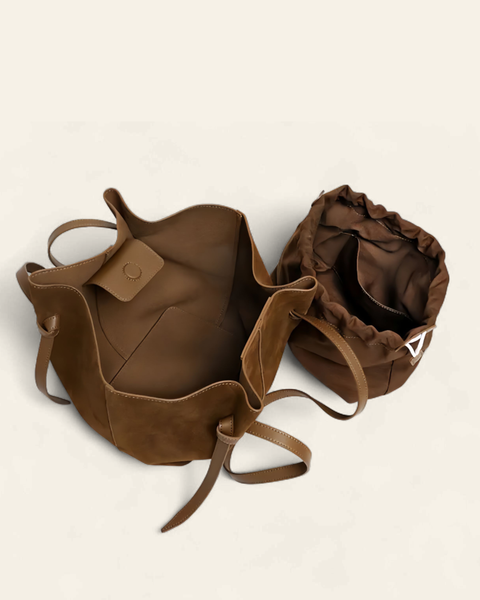 Toscana Suede Tote — Genuine Cowhide Leather