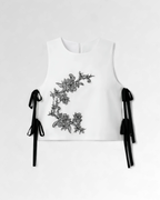 Noir Botanique Tie-Side Top