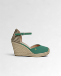 Low-Strap Woven Toe Wedge