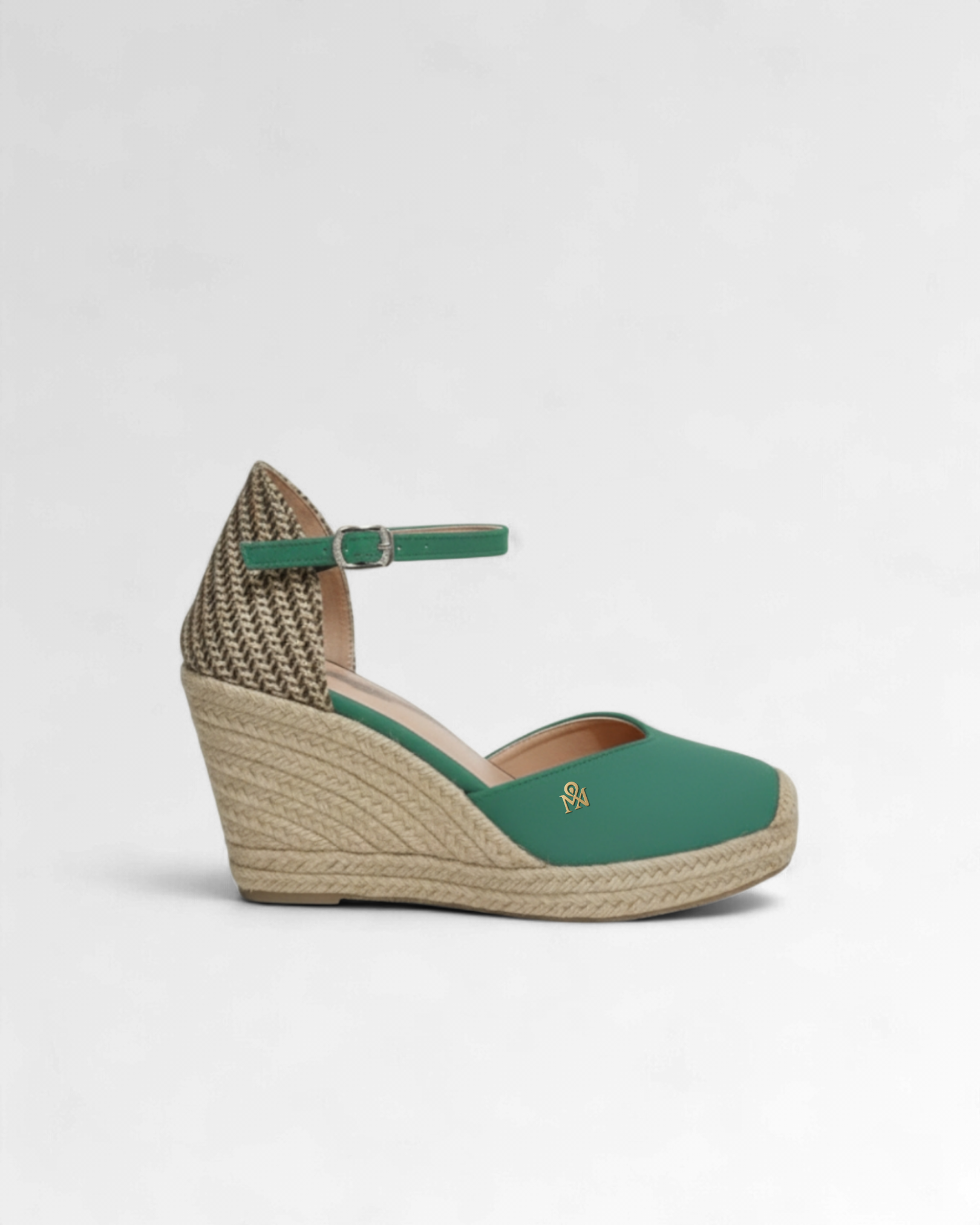 Low-Strap Woven Toe Wedge