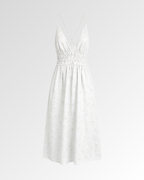 Eyelet Smocked Midi