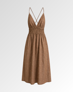 Eyelet Smocked Midi