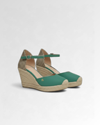 Low-Strap Woven Toe Wedge