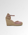 Low-Strap Woven Toe Wedge