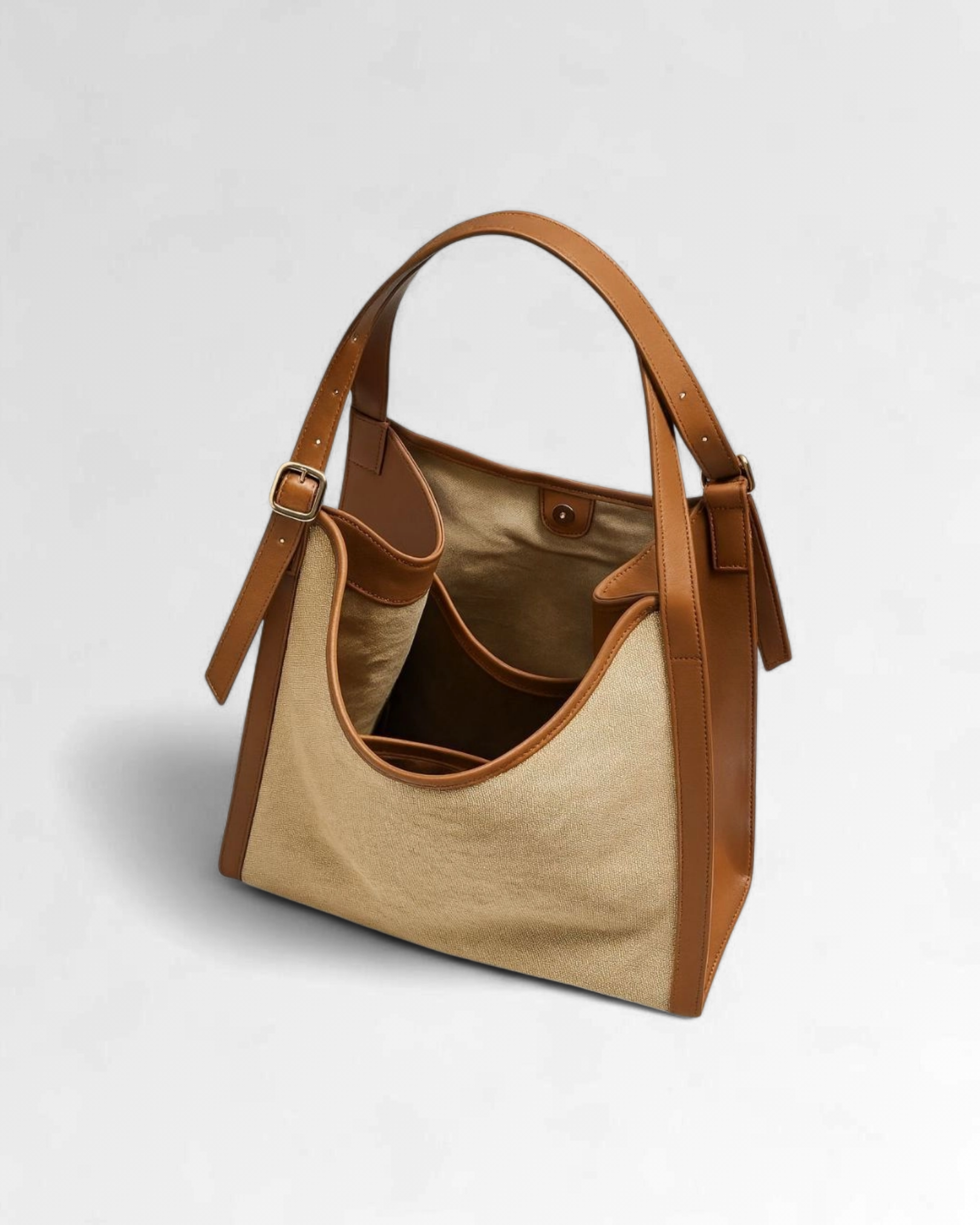 The Leather-Trimmed Canvas Tote