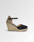 Low-Strap Woven Toe Wedge