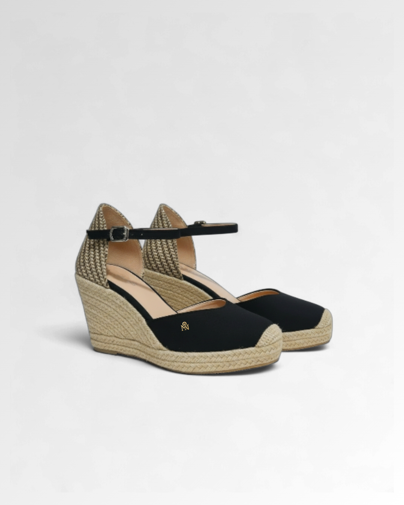 Low-Strap Woven Toe Wedge