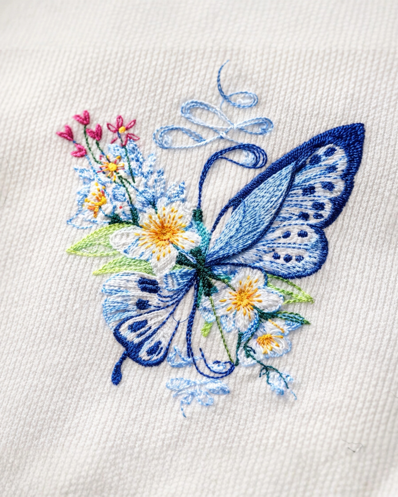 Fleur Papillon Embroidered Tee