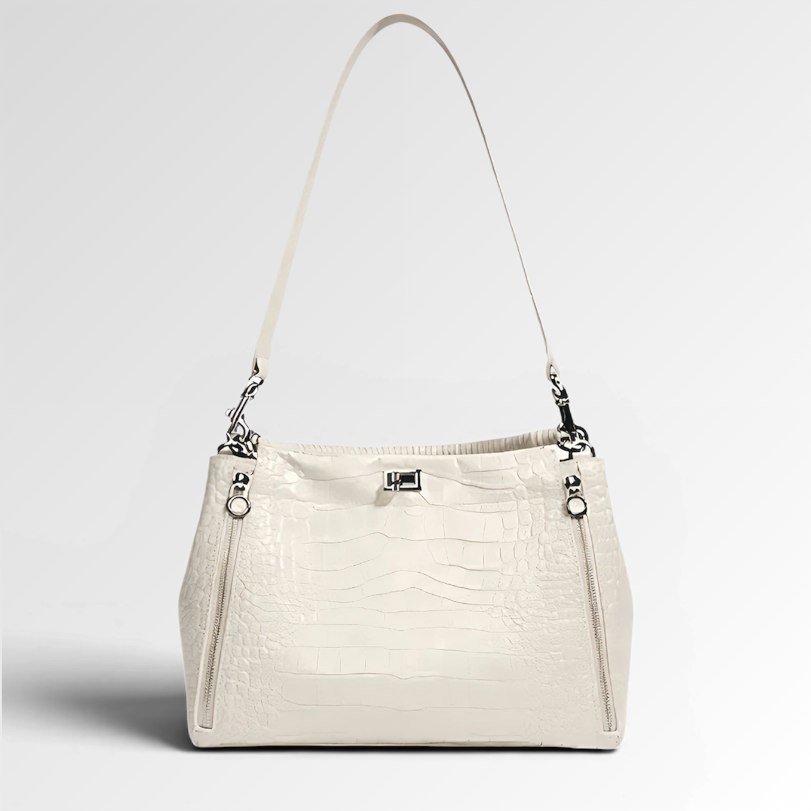 Croc Textured Shoulder Bag