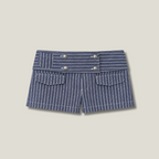 Margaux Tailored Co-ord pinstriped shorts front view