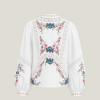 Embroidered Cotton-Linen Full Sleeve