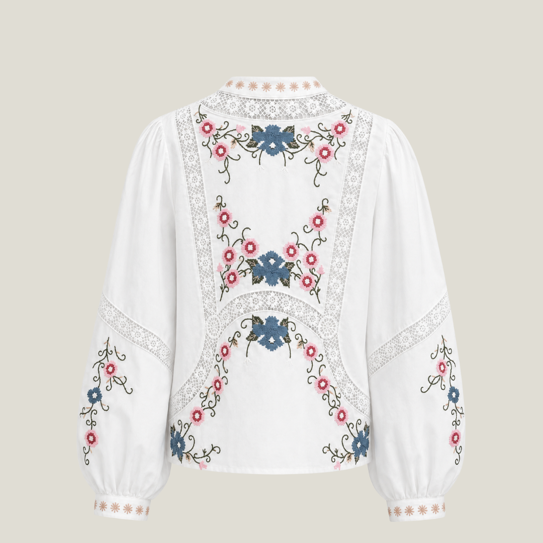 Embroidered Cotton-Linen Full Sleeve