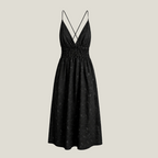 Eyelet Smocked Midi