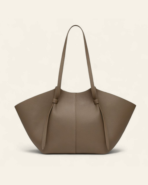 Vera Arc Tote in Truffle Brown (Genuine Leather)