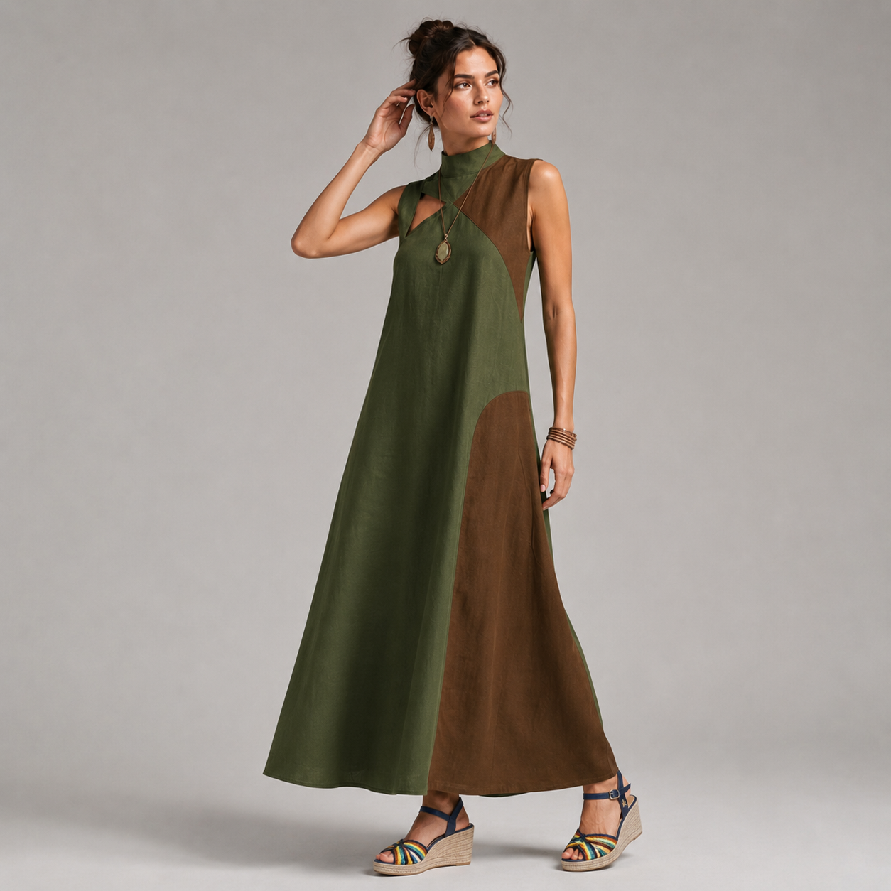 Colorblock Maxi Dress