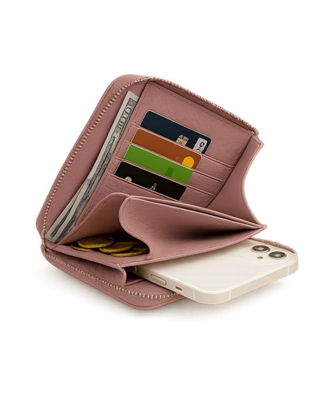 Palermo Leather Phonebag - Rosewood