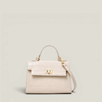Croc-Embossed Top Handle Bag