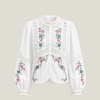 Embroidered Cotton-Linen Full Sleeve