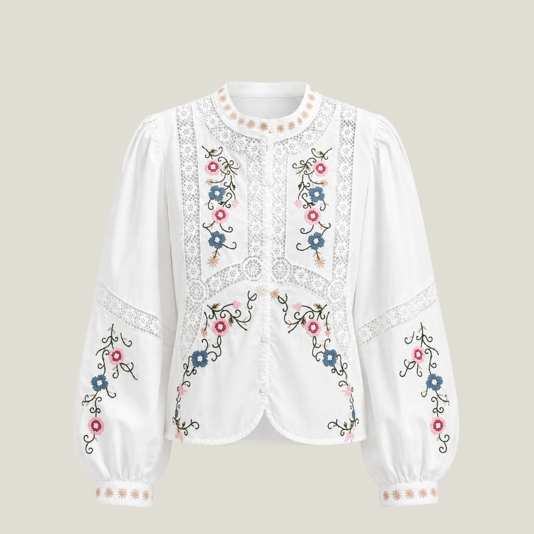 Embroidered Cotton-Linen Full Sleeve
