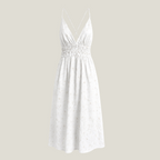 Eyelet Smocked Midi