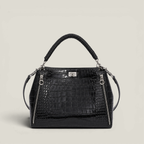 Croc-Embossed Commuter Handbag