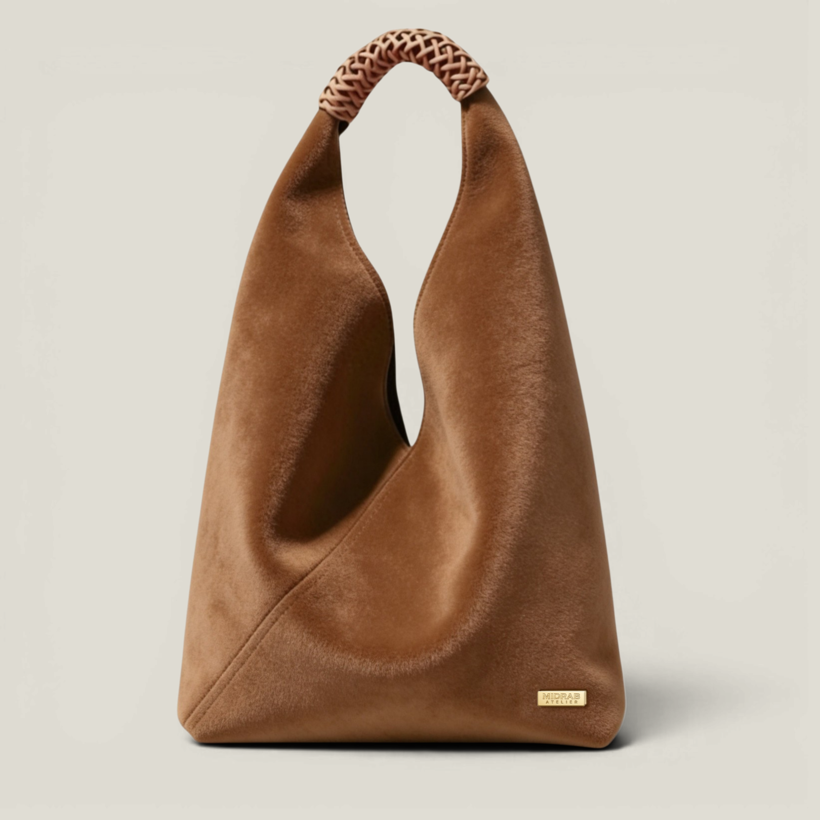 Knotted Arc Tote in Cowhide Suede