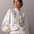 Embroidered Cotton-Linen Full Sleeve