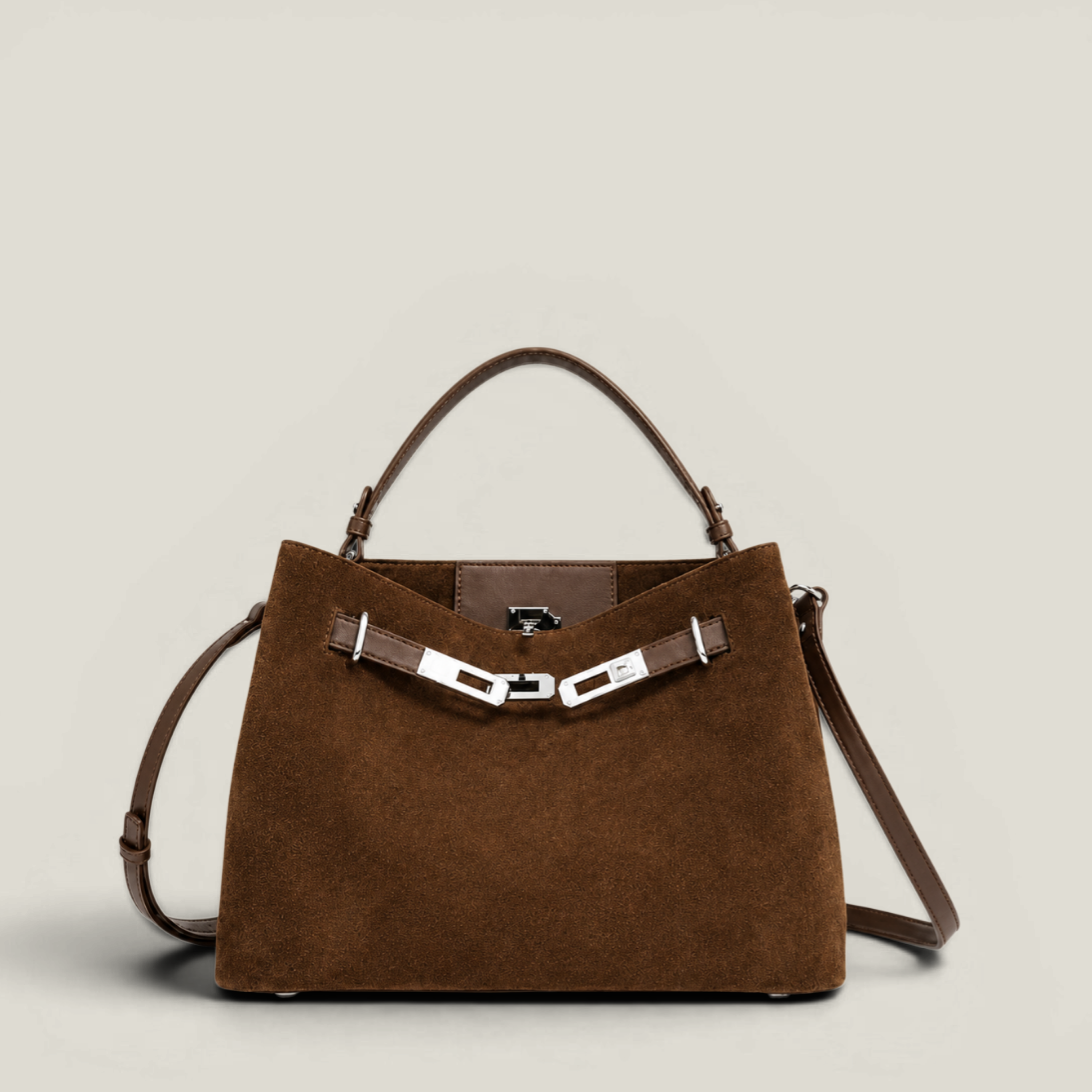 Versa-Carry Top Handle Bag in Suede