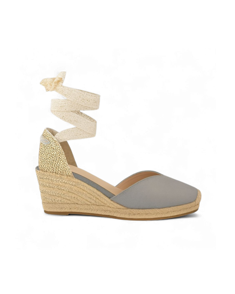 Isolde Lace-Up Wedge in Noir