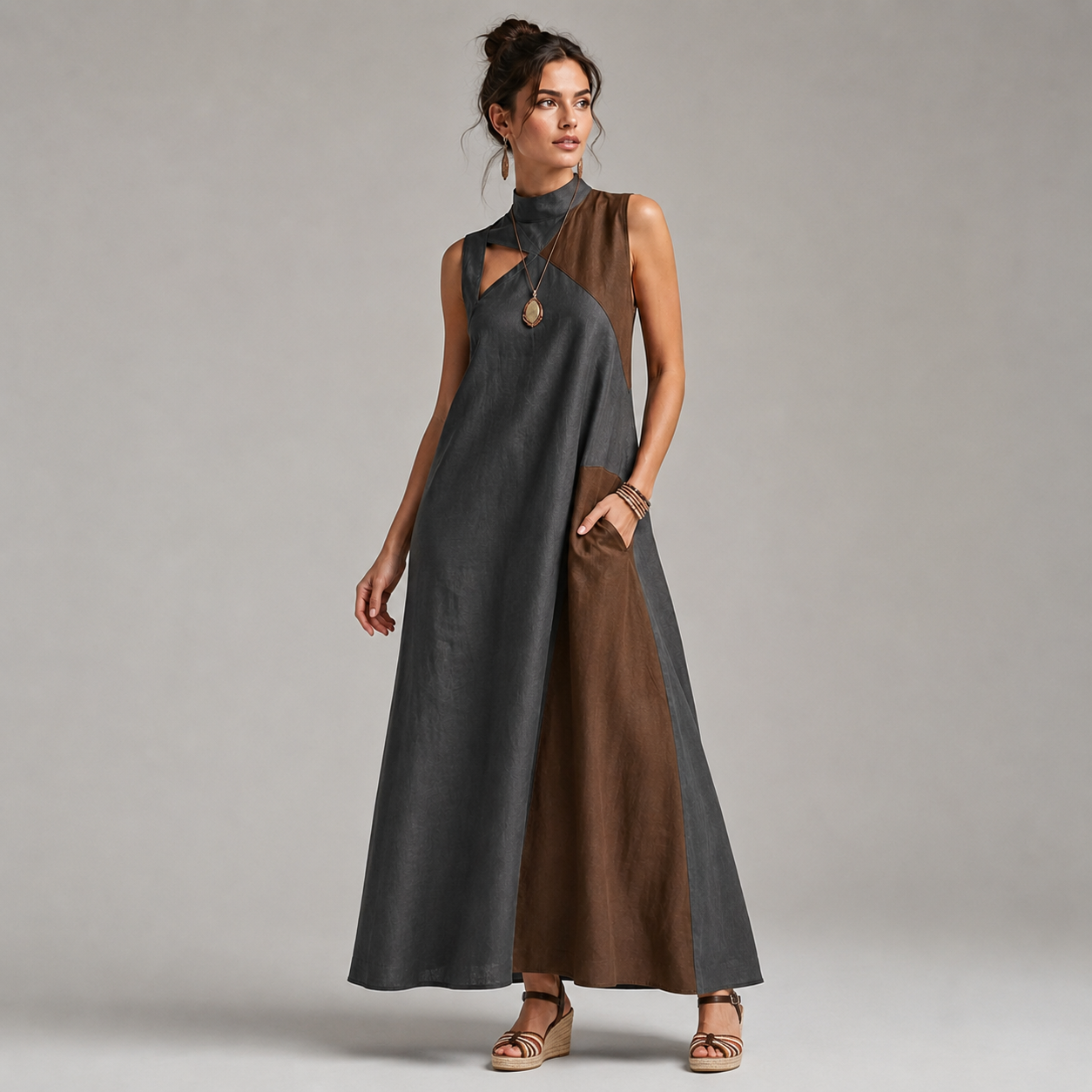 Colorblock Maxi Dress