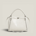 Croc-Embossed Commuter Handbag