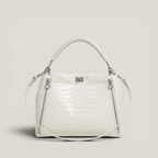 Croc-Embossed Commuter Handbag