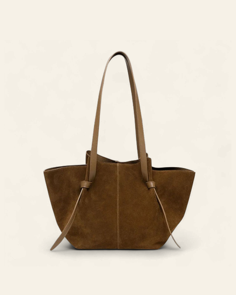 Toscana Suede Tote — Genuine Cowhide Leather