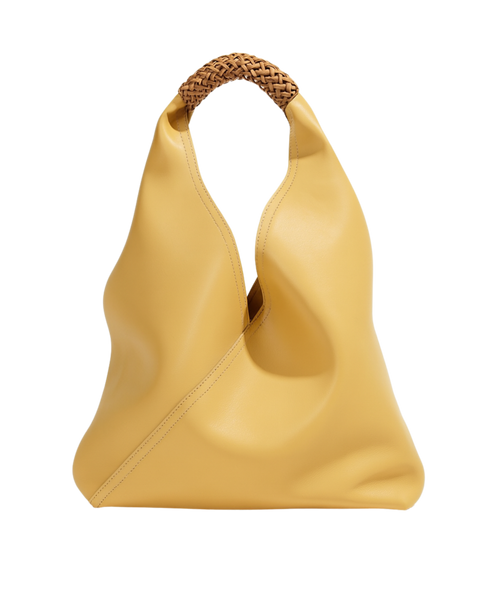 Solana Woven Handle Hobo Bag in Bleu Céleste (Genuine Leather)