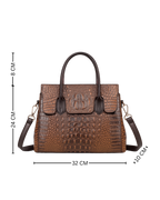 Valenza Structured Tote in Croc-Embossed Vegan Leather