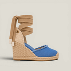 Toile Bleue Lace-Up Wedges